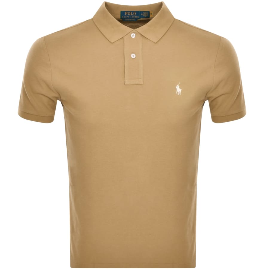 Ralph Lauren Custom Slim Polo T Shirt Brown Mainline Menswear